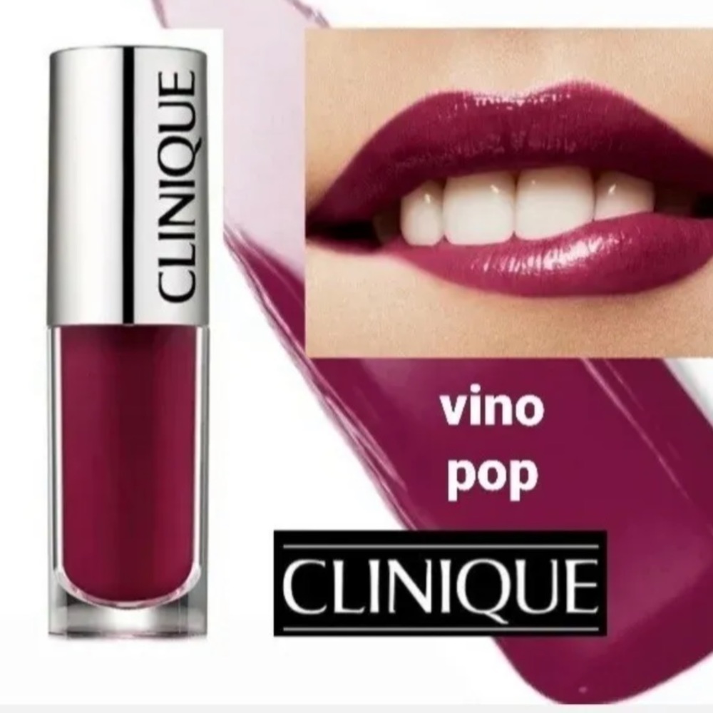 Clinique pop splash- vino pop dark cherry gloss NWT